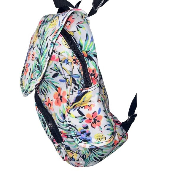 Kipling Backpack Womens Floral Multi-Color Canvas Adjustable Straps Jungle Monke - Picture 7 of 16
